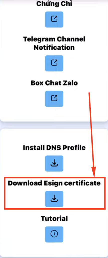Install DNS Profile - ESign iOS