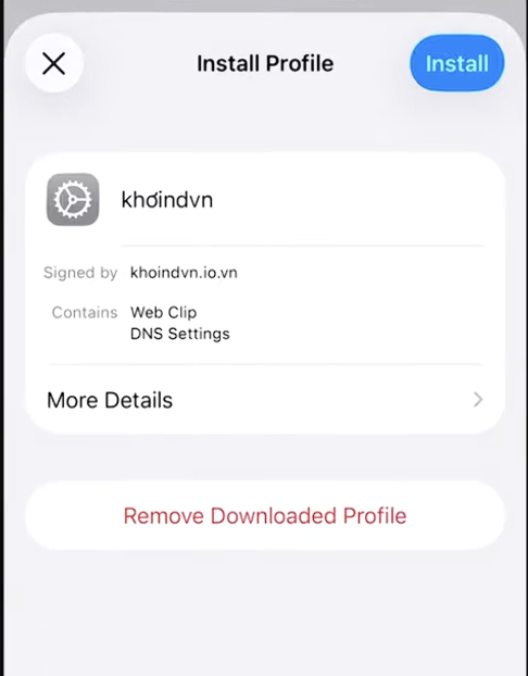 Install ESign DNS Profile