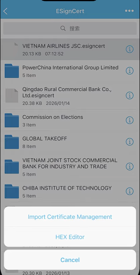 ESign Certificate Installed iPhone